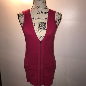 Juicy Couture long top hot pink with zipper